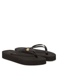 TOMMY HILFIGER - Tommy Hilfiger Japonki Elevated Chic Beach Sandal FW0FW08523 Czarny. Kolor: czarny. Materiał: skóra #3