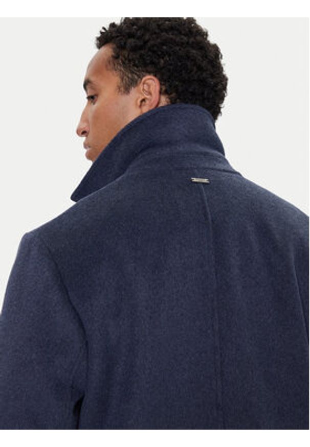 Guess Płaszcz wełniany M4BL3S WGJ82 Granatowy Slim Fit. Kolor: niebieski. Materiał: wełna, syntetyk