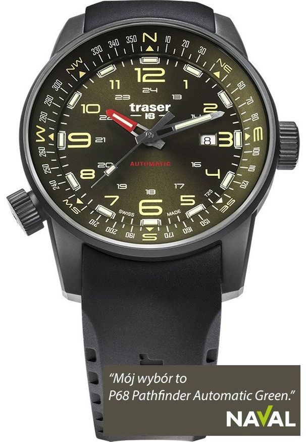 Zegarek Traser Zegarek męski Traser TS-110457 czarny. Kolor: czarny