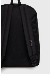 JanSport - Jansport plecak kolor czarny duży z aplikacją. Kolor: czarny. Wzór: aplikacja #2