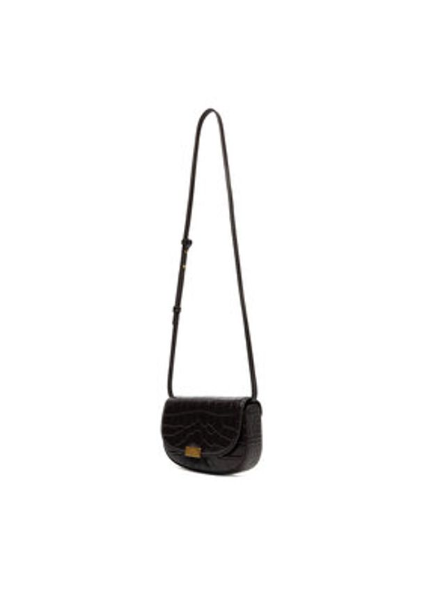 TOMMY HILFIGER - Tommy Hilfiger Torebka Party Le Mini Crossover Croc AW0AW18203 Brązowy. Kolor: brązowy. Materiał: skórzane