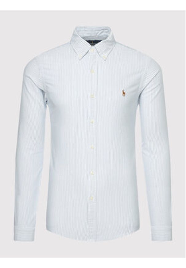 Polo Ralph Lauren Koszula Core Replen 710549084 Niebieski Slim Fit. Typ kołnierza: polo. Kolor: niebieski. Materiał: bawełna