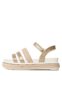 TOMMY HILFIGER - Tommy Hilfiger Espadryle Platform Velcro Sandal T3A2-32761-0568 M Złoty. Kolor: złoty. Materiał: skóra