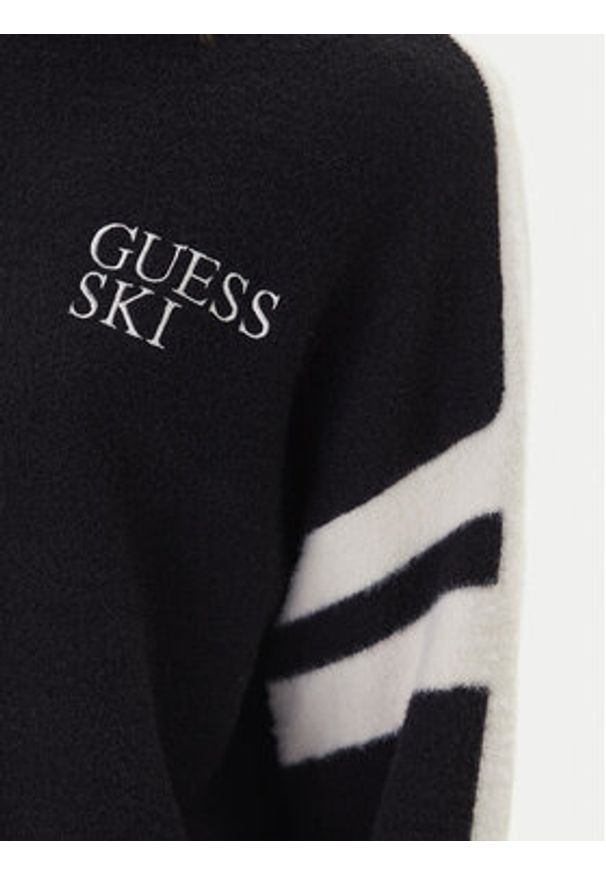 Guess Golf W5BR78 Z4242 Czarny Relaxed Fit. Typ kołnierza: golf. Kolor: czarny. Materiał: syntetyk