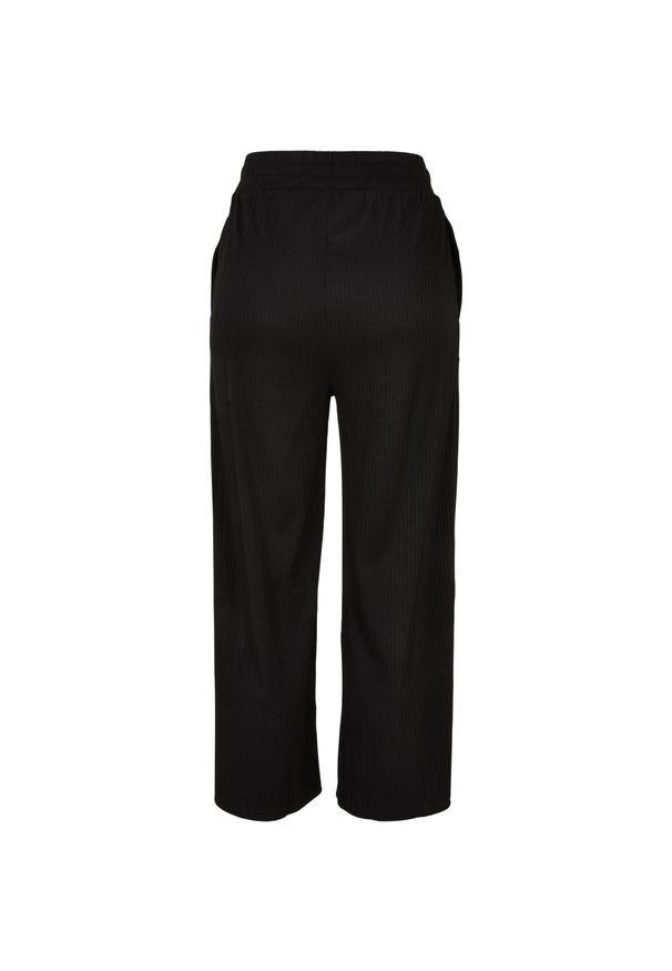 Spodnie dresowe prążkowany prosty krój Urban Classics Interlock. Kolor: czarny. Materiał: prążkowany, dresówka. Długość: długie