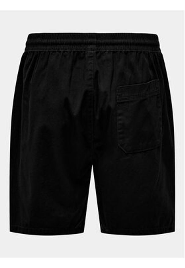 Only & Sons Szorty materiałowe Tel 22027949 Czarny Regular Fit. Kolor: czarny. Materiał: bawełna