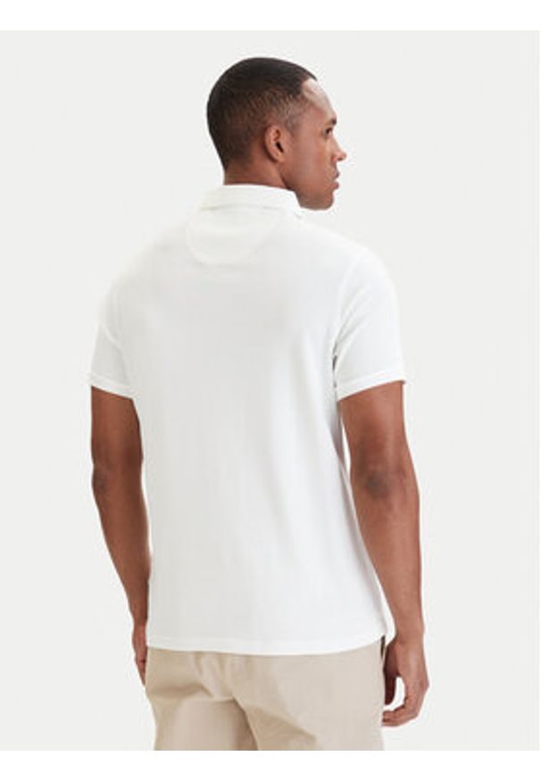 Barbour Polo Premium CorpatchMML1496WH11 Biały Tailored Fit. Typ kołnierza: polo. Kolor: biały. Materiał: bawełna
