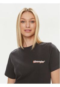 Wrangler T-Shirt 112350315 Czarny Regular Fit. Kolor: czarny. Materiał: bawełna