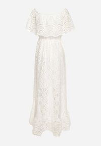 Born2be - Biała Bawełniana Ażurowa Sukienka Hiszpanka z Gumką w Talii Lianeavia. Okazja: na co dzień. Typ kołnierza: dekolt hiszpanka. Kolor: biały. Materiał: bawełna. Wzór: ażurowy. Sezon: wiosna, lato. Styl: casual, klasyczny #7