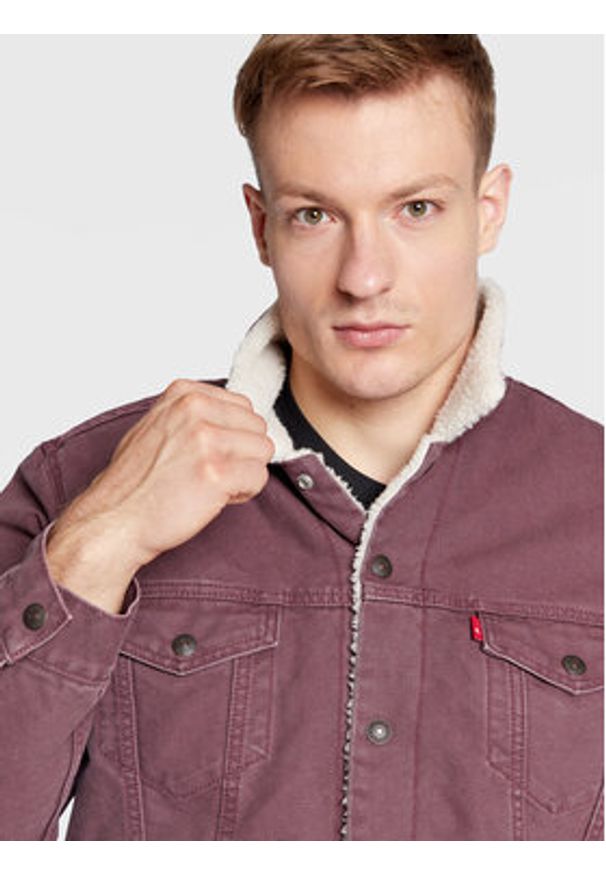Levi's® Kurtka jeansowa Type III Sherpa Trucker 16365-0185 Fioletowy Regular Fit. Kolor: fioletowy. Materiał: bawełna, jeans