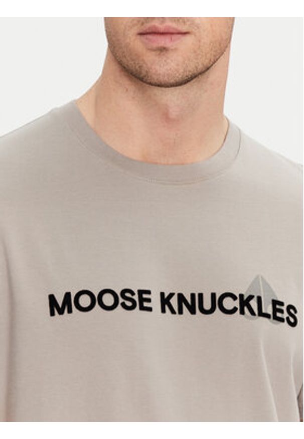 Moose Knuckles T-Shirt Conway M15MT760 Szary Regular Fit. Kolor: szary. Materiał: bawełna