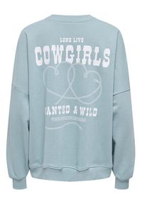 only - ONLY Bluza Stina 15357086 Błękitny Regular Fit. Kolor: niebieski. Materiał: bawełna #3