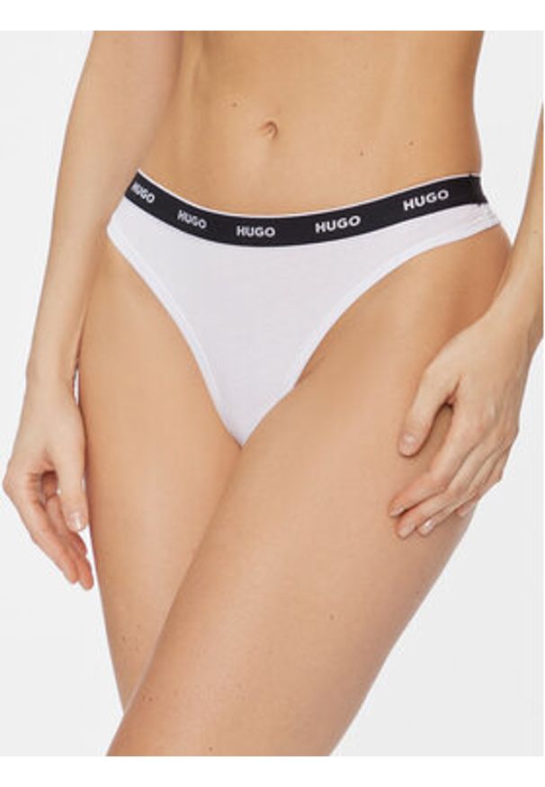 Hugo Komplet 3 par stringów Triplet Thong 50480150 Kolorowy. Materiał: bawełna. Wzór: kolorowy