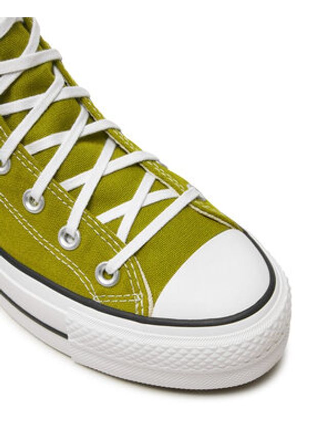Converse Trampki Chuck Taylor All Star Lift Platform Hi A08286C Zielony. Kolor: zielony. Materiał: materiał. Obcas: na platformie
