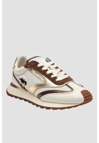 Karl Lagerfeld - KARL LAGERFELD Biało-brązowe damskie sneakersy KAIRO NFT Peep, Rozmiar 40. Okazja: na co dzień. Kolor: biały #1