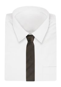 Angelo di Monti - Krawat Męski - Brązowy w Paski. Kolor: brązowy, beżowy, wielokolorowy. Materiał: tkanina. Wzór: paski. Styl: elegancki, wizytowy