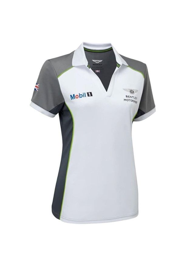 Koszulka Bentley Motorsport Wmns Team Polo, Kobiety. Typ kołnierza: polo. Kolor: biały. Materiał: poliester, materiał