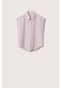 mango - Mango koszula bawełniana Matris damska kolor różowy regular z kołnierzykiem klasycznym. Okazja: na co dzień. Typ kołnierza: kołnierzyk klasyczny. Kolor: różowy. Materiał: bawełna. Wzór: gładki. Styl: klasyczny