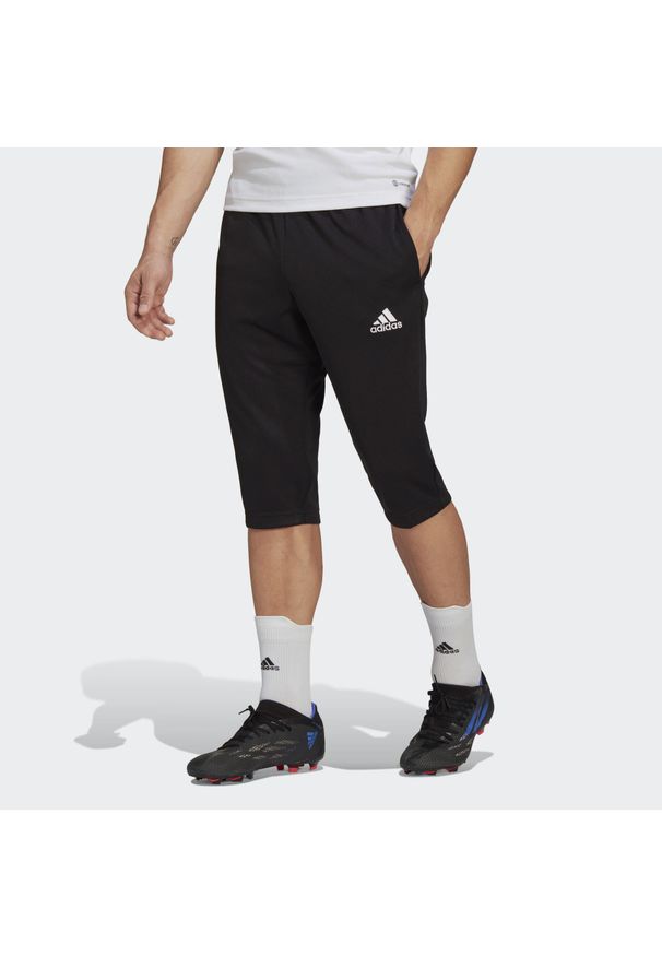 Adidas - Entrada 22 3/4 Pants. Kolor: czarny. Materiał: poliester, materiał. Sport: piłka nożna