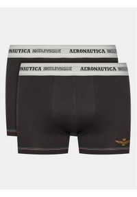 Aeronautica Militare Komplet 2 par bokserek AM1UBX003 Czarny. Kolor: czarny. Materiał: bawełna