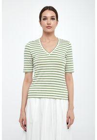 Weekend Max Mara - T-shirt damski lniany Opzione WEEKEND MAX MARA. Materiał: len