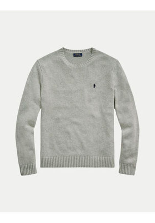 Polo Ralph Lauren Sweter 710810846004 Szary Regular Fit. Typ kołnierza: polo. Kolor: szary. Materiał: bawełna