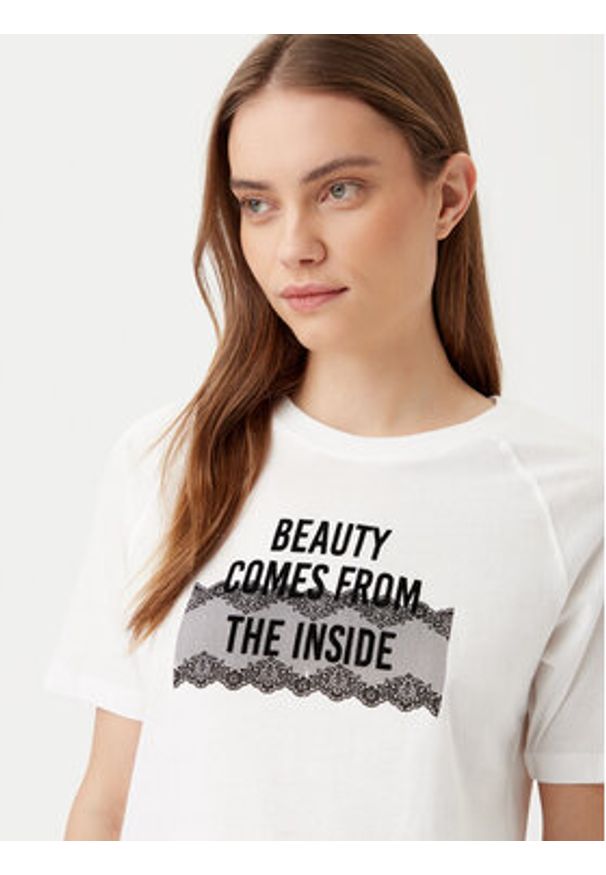 JDY T-Shirt Nina 15342612 Biały Loose Fit. Kolor: biały. Materiał: bawełna