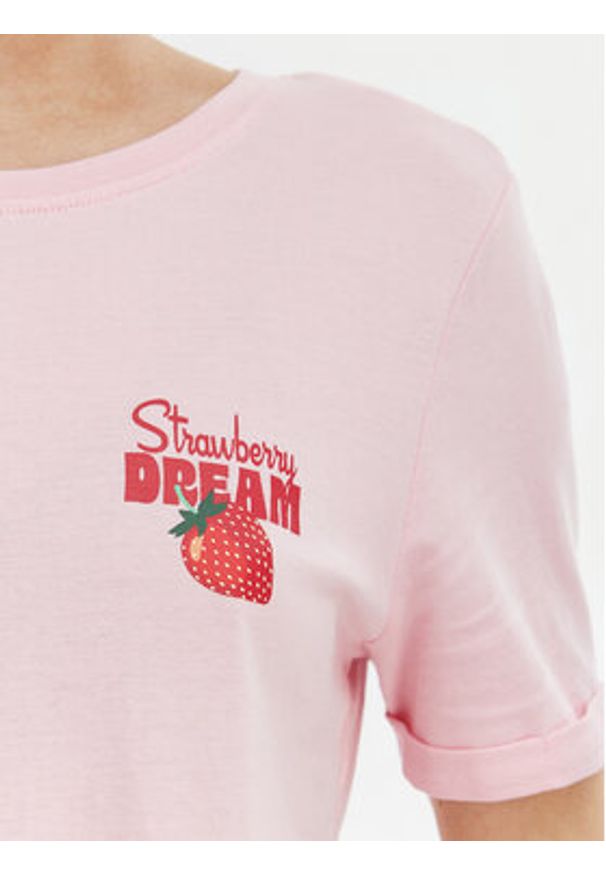 only - ONLY T-Shirt Kita 15291465 Różowy Regular Fit. Kolor: różowy. Materiał: bawełna