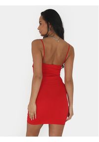 Brave Soul Sukienka letnia LDRJ-248LANA Czerwony Straight Fit. Kolor: czerwony. Materiał: bawełna. Sezon: lato