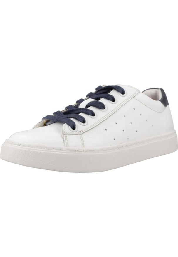 Geox - Kapcie GEOX J NASHIK BOY Biały. Kolor: biały. Materiał: tkanina, skóra