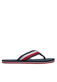 TOMMY HILFIGER - Tommy Hilfiger Japonki Coprorate Hilfiger Beach Sandal FM0FM05094 Granatowy. Kolor: niebieski. Materiał: materiał #4