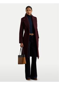 Lauren Ralph Lauren - LAUREN RALPH LAUREN Płaszcz wełniany 297962169005 Bordowy Regular Fit. Kolor: czerwony. Materiał: syntetyk #1