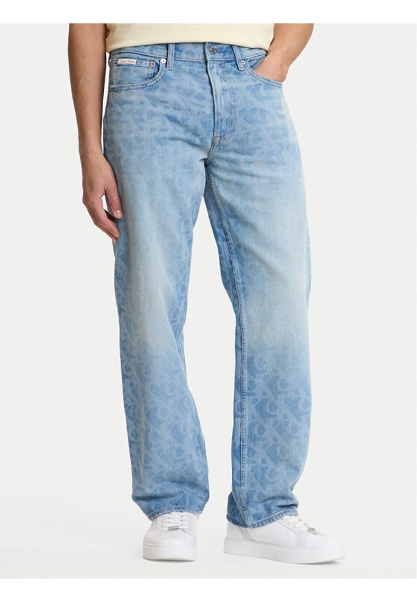 Calvin Klein Jeans Jeansy LV04RG765G Niebieski Straight Fit. Kolor: niebieski