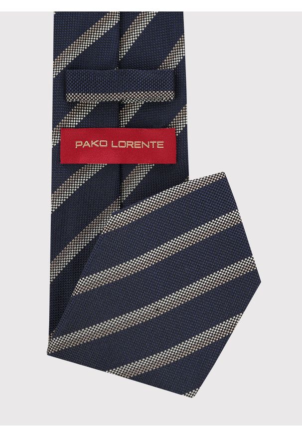 Pako Lorente - PAKO LORENTE - Jedwabny krawat męski w pasy. Materiał: jedwab