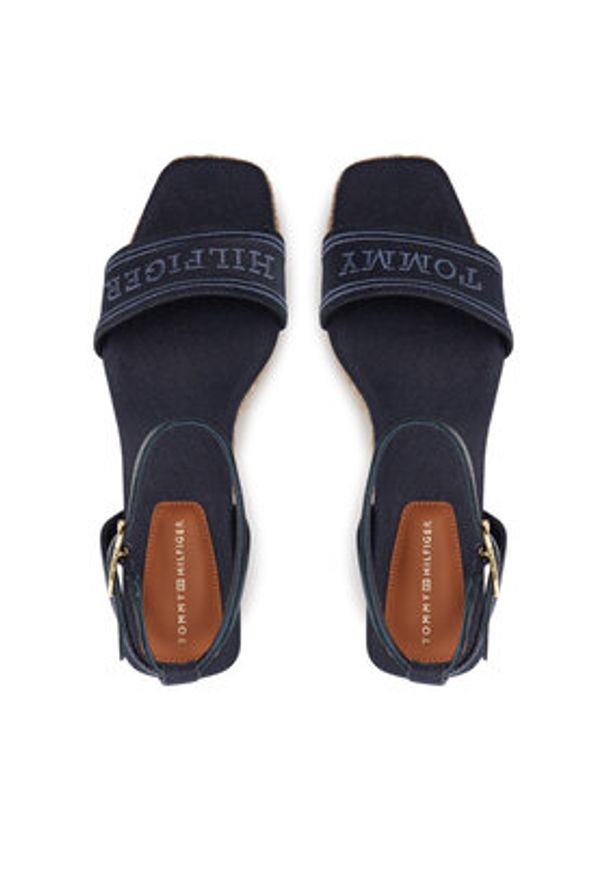 TOMMY HILFIGER - Tommy Hilfiger Espadryle Tommy Hilfiger Espad Mid Wedge FW0FW08805 Granatowy. Kolor: niebieski. Materiał: materiał