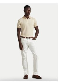 Polo Ralph Lauren Polo 710974270003 Beżowy Custom Slim Fit. Typ kołnierza: polo. Kolor: beżowy. Materiał: bawełna #4