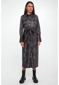 Sukienka midi w panterkę DKNY. Wzór: motyw zwierzęcy. Długość: midi #4