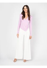 Patrizia Pepe Bluzka | 8M1492/J013 | Kobieta | Fioletowy. Okazja: na co dzień. Kolor: fioletowy. Materiał: wiskoza, elastan. Długość: długie. Styl: casual, elegancki
