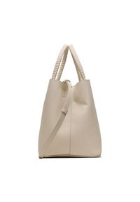 TOMMY HILFIGER - Tommy Hilfiger Torebka Th Emblem Satchel Corp AW0AW15117 Beżowy. Kolor: beżowy. Materiał: skórzane #4