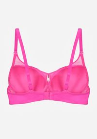 Renee - Różowy Biustonosz Ozdobiony Transparentnymi Wstawkami i Koronką Brannor. Kolor: różowy. Materiał: koronka. Wzór: koronka, aplikacja #3