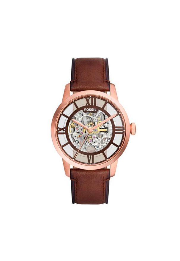Fossil Zegarek Townsman ME3259 Brązowy. Kolor: brązowy. Materiał: skóra