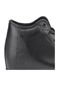 Big-Star - Sneakersy damskie Big Star, za kostkę z gładką syntetyczną cholewką klasycznym sznurowaniem i wzmocnionym noskiem, czarne, EE274127. Okazja: na co dzień. Wysokość cholewki: za kostkę. Zapięcie: sznurówki. Kolor: czarny. Materiał: syntetyk. Szerokość cholewki: normalna. Wzór: gładki. Styl: klasyczny #2