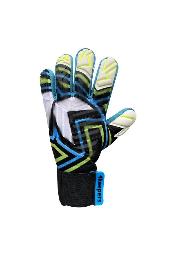 4KEEPERS - Rękawice bramkarskie dla dorosłych 4Keepers Evo Amason NC. Kolor: czarny, wielokolorowy, zielony, niebieski