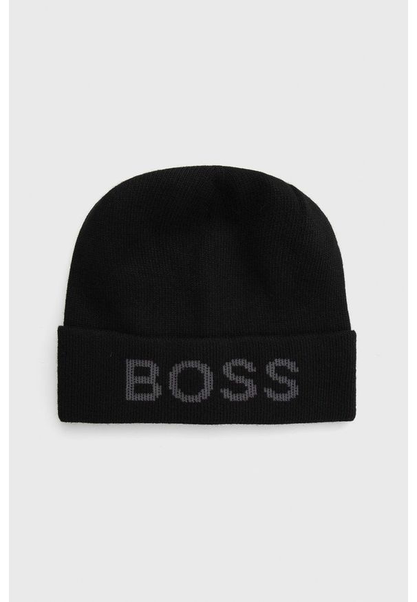 BOSS - Boss - Czapka. Kolor: czarny. Materiał: włókno, materiał
