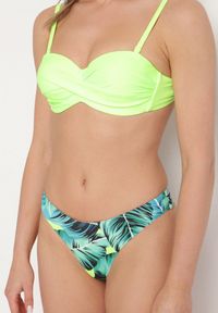 Born2be - Zielone Bikini 3-częściowe Wiązany Biustonosz Majtki Figi i Majtki Bokserki Levinna. Kolor: zielony. Wzór: aplikacja #2