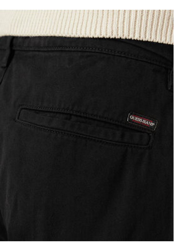 Guess Chinosy M5YB60 WGCV1 Czarny Wide Leg. Kolor: czarny. Materiał: bawełna