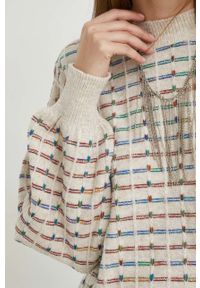 Answear Lab sweter z wełną damski kolor beżowy. Kolor: beżowy. Materiał: wełna. Styl: wakacyjny #4
