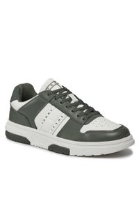 Sneakersy Tommy Jeans Tjm Leather Cupsole 2.0 EM0EM01283 Pewter Green/ Ecru 0K4. Kolor: biały