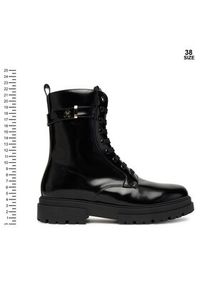 TOMMY HILFIGER - Tommy Hilfiger Trapery Lace-Up Bootie T4A5-34028-1453 D Czarny. Kolor: czarny. Materiał: skóra #6