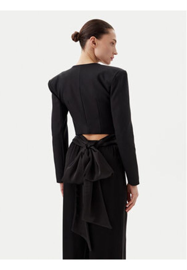 Eleh Marynarka ESS250171 Czarny Regular Fit. Kolor: czarny. Materiał: syntetyk